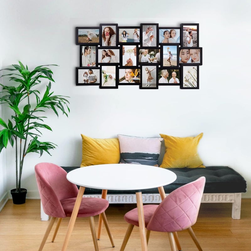 J.M.Deco Collage Picture Frames for Wall Decor, 18-Opening Reunion Family Friends Picture Frame Set, 4x6 Photo Frames for Living Room, Bedroom, Gallery Wall Hanging, Christmas Gift, Black - Image 5